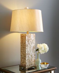 Capiz Square Base Lamp