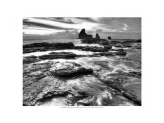 B&W Rushing Tides Poster Print by Nish Nalbandian (19 x 13)