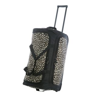 Olympia 26 inch Fashion Printed Leopard Rolling Upright Duffel Bag