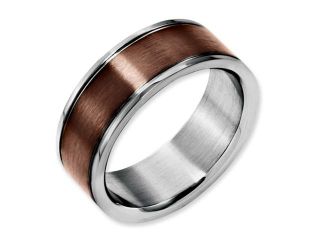 Stainless Steel 8mm Chocolate plated Brushed & Polished Band