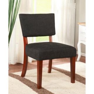 K&B Black Linen Accent Chair