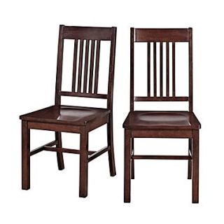 Walker Edison Meridian Wood Dining Chair, Cappuccino