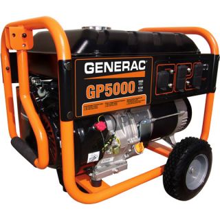 Generac 5944 GP5000, 5,000 Watt Portable Gas Powered Generator (CARB Compliant)
