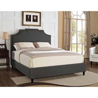 Crown Button Tuft Queen/Full Upholstered Headboard, Black