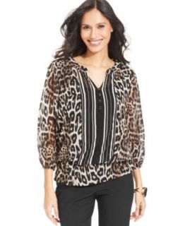 Style&co. Animal Print Bow Back Layered Top   Tops   Women