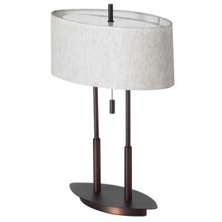 Dainolite Lighting 57 in Oil Brushed Bronze Indoor Table Lamp with Fabric Shade