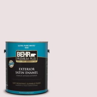 BEHR Premium Plus 1 gal. #130E 1 Glaze White Satin Enamel Exterior Paint 905001