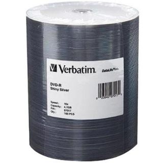 Verbatim 100 Pack 16X DataLifePlus Shiny Silver DVD R Spindle