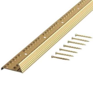 TrafficMASTER Satin Brass Fluted 72 in. Carpet Gripper with Teeth 18541
