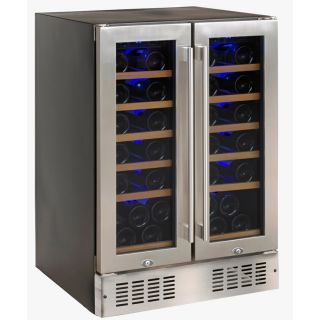 Wine Enthusiast 38 Bottle Stainless Steel Dual Zone Wine Chiller