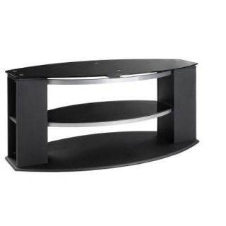 OSPdesigns Eclipse 48 in. Black Glass TV Stand with Glass DISCONTINUED TV1148BKG
