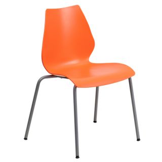 Iris Orange Contoured Modern Design Stack Chairs   17448643