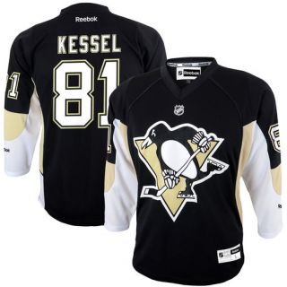 Reebok #81 Phil Kessel Pittsburgh Penguins Youth Black Replica Player Jersey
