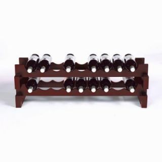 Wine Enthusiast 18 Bottle Stackable Wine Rack Kit in Mahogany 640 18 04
