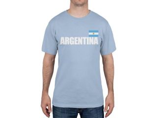 Argentina Flag & Letters Light Blue Soccer T Shirt