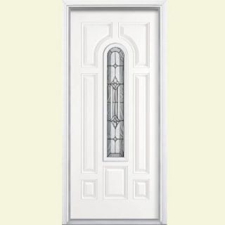 Masonite 36 in. x 80 in. Providence Center Arch Primed Smooth Fiberglass Prehung Front Door with Brickmold 46910