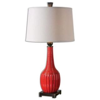 Global Direct 33 in. Red Ceramic Table Lamp 26564