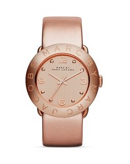 MARC BY MARC JACOBS Amy Tonal Metallic Leather Strap Watch, 36.5mm