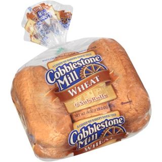 Cobblestone Mill Wheat Sub Rolls, 6 count, 18 oz