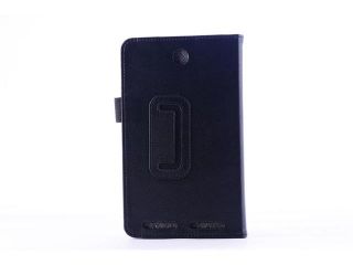 Moonmini Acer Iconia Tab 7 (A1 713) Litchi Grain PU Leather Folding Stand Flip Folio Case Cover with Pen Holder (Black)