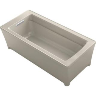 KOHLER Archer 5.6 ft. Acrylic Flat Bottom Non Whirlpool Bathtub in Sandbar K 2595 VBW G9