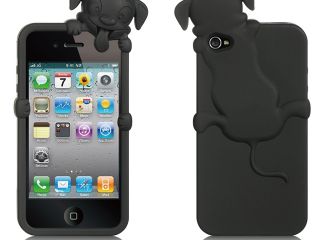 Apple iPhone 4S/iPhone 4 Black Dog Design High End Skin Case