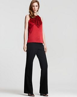 Elie Tahari Vicky Sleeveless Stretch Silk Top with Pleating Detail at Neck & more
