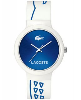 Lacoste Unisex Goa Blue Printed White Silicone Strap Watch 40mm