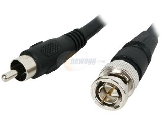 BYTECC BNC/RCA 6K 6 ft. BNC to RCA Cable, 75 ohm, Male to Male, Black M M