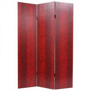 Oriental Furniture 6 ' Tall Snakeskin Room Divider in Red   L SNAKE RED
