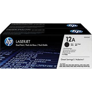 HP 12A Black Toner Cartridges, 2/Pack (Q2612D)