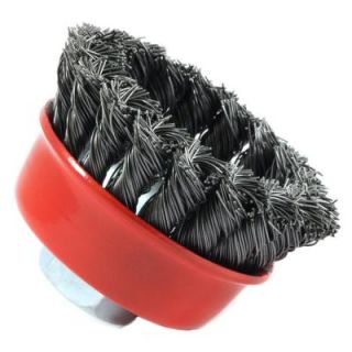 Forney 2 3/4 in. x 5/8 in. 11 Threaded Arbor Knotted Wire Cup Brush 72757