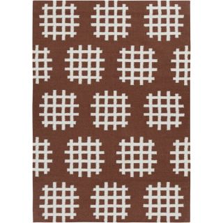 Mandara Handmade Abstract Pattern Brown/White Flatweave Rug (3 x 5