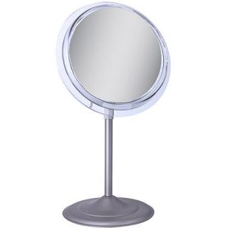 SA47 Zadro Surround Light Pedestal Vanity Mirror with 7x Magnification