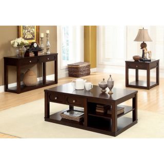 Furniture of America Desiree Brown Cherry 3 piece Occasional Table