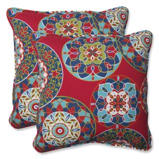 Pillow Perfect Outdoor Blue Nivala Corded 18.5 inch Throw Pillows (Set