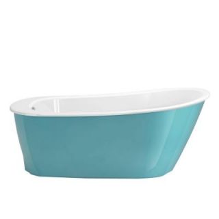 MAAX Sax 5 ft. Freestanding Reversible Drain Bathtub in White with Aqua Apron 105797 000 002 103