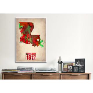 Louisiana Watercolor Map by Naxart Graphic Art on Canvas by iCanvas