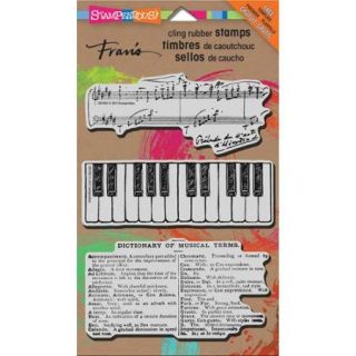 Stampendous Fran's Cling Rubber Stamp 7"X5" Sheet Musical Motif