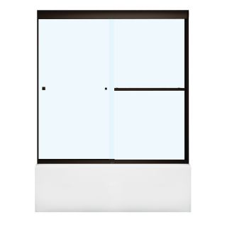 MAAX Aura 8 Soft Close 59 in W x 57 in H Dark Bronze Frameless Bathtub Door