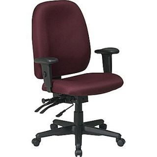 Office Star Ratchet Back Dual Function Fabric Task Chair with Seat Slider, Burgundy