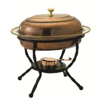 Old Dutch 6 qt. 16.5 in. x 12.75 in. x 19 in. Oval Antique Copper over Stainless Steel Chafing Dish 841