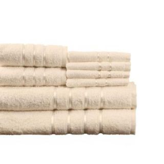 Lavish Home 8 Piece 100% Cotton Bath Towel Set in Bone 67 0013 B