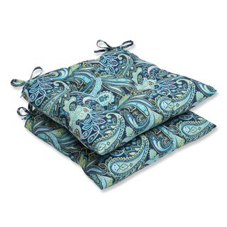 Pillow Perfect Outdoor Pretty Paisley Navy Wrought Iron Seat Cushion