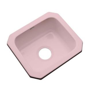 Thermocast Manchester Undermount Acrylic 16 in. 0 Hole Single Bowl Entertainment Sink in Dusty Rose 17062 UM