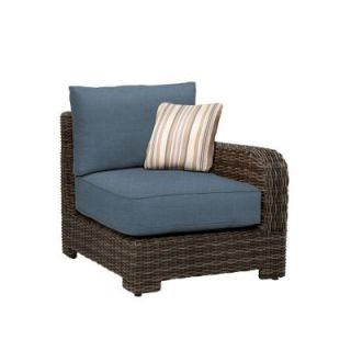 Brown Jordan Northshore Right Arm Patio Sectional Chair with Denim Cushion and Terrace Lane Throw Pillow    CUSTOM M6061 RIG 13