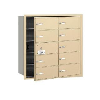 Salsbury Industries 3600 Series Sandstone Private Front Loading 4B Plus Horizontal Mailbox with 10B Doors (9 Usable) 3610SFP