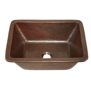SINKOLOGY Aged Copper Copper Drop in or Undermount Rectangular Bathroom Sink