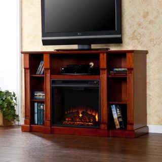 Catalina Media Console and Electric Fireplace, for TVs up to 50&quot;, Classic Mahogany