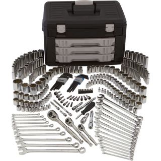 Klutch Mechanic's Tool Set — 245-Pc., 1/4in., 3/8in. & 1/2in. Drive  Tool Sets